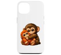 Punch Monkey With Teddy Bear Cuddling Viral Internet Meme Case for iPhone 13