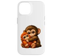 Punch Monkey With Teddy Bear Cuddling Viral Internet Meme Case for iPhone 14
