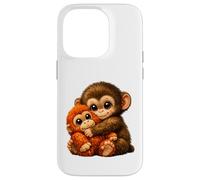 Punch Monkey With Teddy Bear Cuddling Viral Internet Meme Case for iPhone 14 Pro