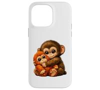 Punch Monkey With Teddy Bear Cuddling Viral Internet Meme Case for iPhone 14 Pro Max