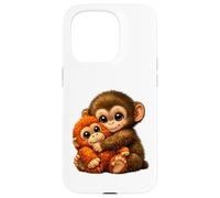 Punch Monkey With Teddy Bear Cuddling Viral Internet Meme Case for iPhone 15 Pro