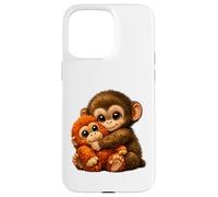 Punch Monkey With Teddy Bear Cuddling Viral Internet Meme Case for iPhone 15 Pro Max