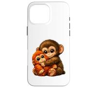 Punch Monkey With Teddy Bear Cuddling Viral Internet Meme Case for iPhone 16 Pro Max