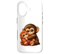 Punch Monkey With Teddy Bear Cuddling Viral Internet Meme Case for iPhone 17