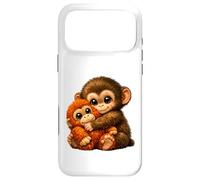 Punch Monkey With Teddy Bear Cuddling Viral Internet Meme Case for iPhone 17 Pro Max