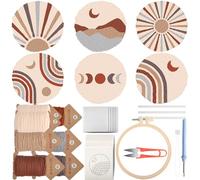 Punch Needle Embroidery Kit for Beginners and Adults - DIY Coasters, Rugs, Drink Coasters with Adhesive Felt, Yarns, Hoop, Tools