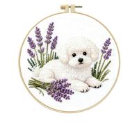 Punch Needle Embroidery Kit for Beginners, Complete DIY Starter Set with Adjustable Hoop, Punch Needle Tool, Colored Threads & Illustrated Guide, Craft Kit for Adults to Create Wall Art & Home Decor