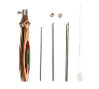 Punch Needle Kit, Adjustable Length Embroidery Tool with 3 Stainless Steel Needles for Rug Making, Wall Hangings and Pillow Crafts