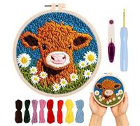 Punch Needle Kit, Embroidery Set for Beginners, Complete Punch Needle Kits for Individuals Over 8 Years Old, Creative Handcraft Gift for Home Decor, 20x20cm