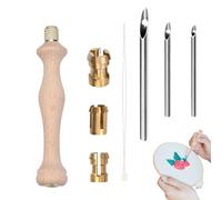 Punch Needle Kit for Adult Beginners, Adjustable Wooden Handle Punch Needle Tool with 2.5mm/3.5mm/5mm Metal Needles, for Embroidery Sewing Craft