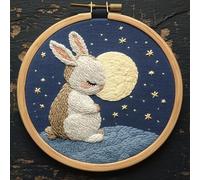 Punch Needle kit for Beginners, Adorable Rabbit Embroidery Creative Craft, Punch Stitching kit for Adults, Needle Punch Kits for Adults, Seasonal Joyful DIY