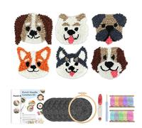 Punch Needle Kit for Beginners, Animal Pattern Embroidery Set for Beginners, Multi-Functional Yarn Hoop Crafting Tools Embroidery Set for Home Crafting Art Class