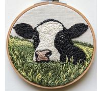 Punch Needle kit for Beginners, Calm Cow Eating Grass Pattern, Punch Stitching kit for Adults, Needle Punch Kits for Adults