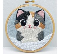 Punch Needle kit for Beginners, Charming Snow Series Punch Needle DIY Creative Holiday Craft, Punch Stitching kit for Adults, Needle Punch Kits for Adults, Seasonal Handmade Project