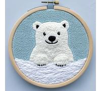 Punch Needle kit for Beginners, Cozy Snow Series Punch Needle DIY Handmade Festive Holiday Craft, Punch Stitching kit for Adults, Needle Punch Kits for Adults, Seasonal Decorative Hobby