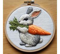 Punch Needle kit for Beginners, Delightful Lovable Rabbit Embroidery Decorative Project, Punch Stitching kit for Adults, Needle Punch Kits for Adults, Seasonal Handmade Holiday DIY