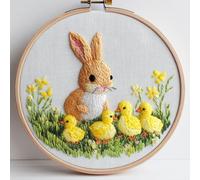 Punch Needle kit for Beginners, Delightful Rabbit Handmade Embroidery Design, Punch Stitching kit for Adults, Needle Punch Kits for Adults, Seasonal Joyful Craft