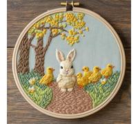 Punch Needle kit for Beginners, Lovable Rabbit Decorative Embroidery Project, Punch Stitching kit for Adults, Needle Punch Kits for Adults, Festive DIY Holiday Activity