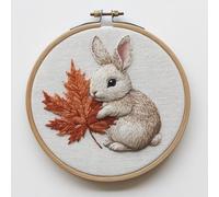 Punch Needle kit for Beginners, Lovable Rabbit Embroidery Craft kit, Punch Stitching kit for Adults, Needle Punch Kits for Adults, Holiday Decorative DIY