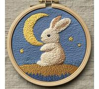 Punch Needle kit for Beginners, Magical Rabbit Embroidery Hobby Set, Punch Stitching kit for Adults, Needle Punch Kits for Adults, Handmade Creative Project