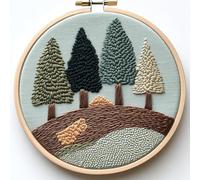 Punch Needle Kit for Beginners, Punch Stitching Kit for Adults, Needle Punch Kits for Adults, DIY Nature and Some Trees Embroidery Set for Art Crafts and Festival Decorations