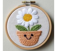 Punch Needle kit for Beginners, Punch Stitching kit for Adults, Needle Punch Kits for Adults, Floral Embroidery Starter kit Featuring Flowers and Flower pots for Craft Lovers