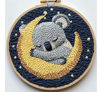 Punch Needle Kit for Beginners, Punch Stitching Kit for Adults, Needle Punch Kits for Adults, Koala Holding The Moon Embroidery Set for DIY Art Crafts