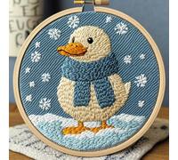 Punch Needle Kit for Beginners, Punch Stitching Kit for Adults, Needle Punch Kits for Adults, Scarf Duck Art Craft Set for DIY and Decorative Projects