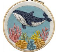 Punch Needle Kit for Beginners, Punch Stitching Kit for Adults, Needle Punch Kits for Adults, Whales and Corals DIY Embroidery Set for Art Crafts & Decoration