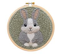 Punch Needle Kit for Beginners - Rabbit Punch Stitching Kit for Adults, DIY Needle Punch Kits for Art Crafts, Ideal for All Ages, Perfect for Festival Decorations & Gifts