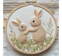 Punch Needle kit for Beginners, Whimsical Lovable Rabbit Embroidery Handmade Craft, Punch Stitching kit for Adults, Needle Punch Kits for Adults, Joyful Seasonal Project