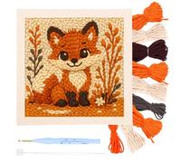 Punch Needle Kits with Frame 25x25cm, Punch Needle Embroidery Kit for Adults Beginner, Embroidery Starter Kits with Fabric Pattern,Threader, Yarn and Needles, Gift for Friends, Family and Colleagues