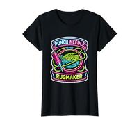Punch Needle Rug Maker Yarn Loop Gift Value Graphic T-Shirt, Women, Black, M