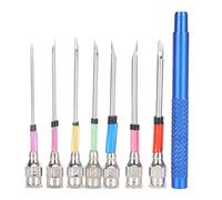Punch Needle Set, 8 Pieces Punch Needle Set, Punch Needle Embroidery Set, Embroidery Pens with 7 Replacement Needles for Beginners, DIY Embroidery Thread, Cross Stitch, Sewing, Craft, Decoration