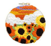 Punch Needle Set - Sunflower Hook Set, Punch Needle Embroidery Starter Kit For Beginners | With Threads And Instructions For A Work