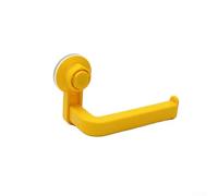 Punch paper towel holder with suction cup for bathroom walls, strong ABS plastic mount designed to hold paper rolls securely (Yellow)