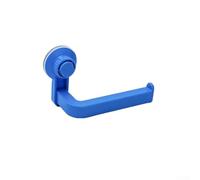 Punch paper towel holder with suction cup for bathroom walls, strong ABS plastic mount designed to hold paper rolls securely (blue)