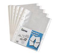 Punch Pockets - Arpan Strong Transparent Poly Punched Pockets Sleeves top-Opening Document Wallets (A5 - Clear 104 X 5 Pack)