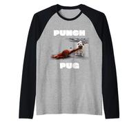 Punch Pug | Punch the Monkey Funny Pug Raglan Baseball Tee