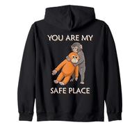 Punch Sad Monkey You Are My Safe Place Zip Hoodie