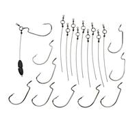 Punch Shot Rig Kit (4/0 EWG Hooks) [Interchangeable Hook Leadered Punchshot Rig] (10 Pack) - Tokyo Style Rig/Jig for Bass Fishing