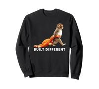 Punch The Monkey Built Different 3 White Text Sweatshirt