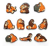 Punch the Monkey Croc Charms, Sad Monkey Mom & Baby Gorilla Shoe Charms for Croc Clogs Slides, Cute Emotional PVC Jibbitz Accessories for Kids Men Women
