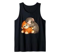 Punch The Monkey Cuddling Stuffed Animal Meme Viral Internet Tank Top