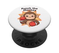 Punch the Monkey Cute Baby Macaque with Plush Friend PopSockets Adhesive PopGrip