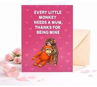 Punch the Monkey Cute Mother‘s Day Card a Playful:Best Mum in Jungle, This Playful Heartfelt Way to Say Thank You,With Envelope Cards, Unique Animal Theme Thoughtful Heartwarming Mother Gift (1pcs)