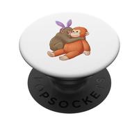 Punch the Monkey Easter Bunny Hug Cute PopSockets Adhesive PopGrip