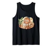 Punch the Monkey Japan Drinking Iced Coffee Cute Kawaii Tank Top
