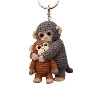 Punch The Monkey Keychain, Handcrafted Crochet Punch The Monkey Keychain for Backpack, Cute And Stylish, Cute Animal Hug Keychains for Car Key, Backpack, Gift, Daily Bag Decoration