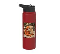 Punch the Monkey Parody Funny Cat Kitten Stainless Steel Insulated Water Bottle